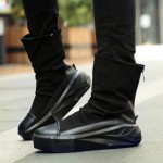 Black Thick Sole High Top Punk Rock Sneakers Mens Boots Shoes